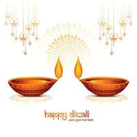 Happy diwali festival card holiday background vector