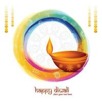 Happy diwali festival celebration card background vector