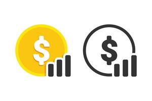 Money chart increase icon. Illustration vector