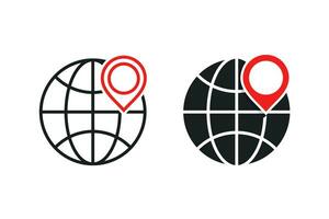 World globe pin location. Illustration vector