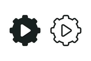 Video gear icon. Illustration vector