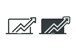 computadora gráfico incrementar icono. ilustración vector