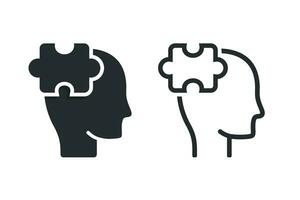 Person jigsaw icon. Illustration vector