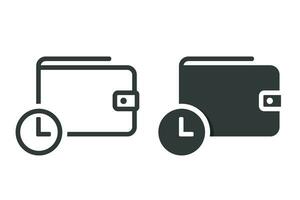 Wallet money time icon. Illustration vector