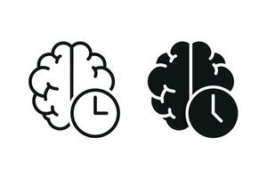 cerebro hora símbolo. ilustración vector
