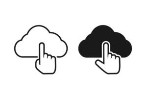 Click cloud icon. Illustration vector