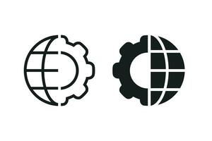 World gear symbol. Illustration vector