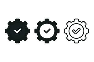 Gear checkmark icon. Illustration vector