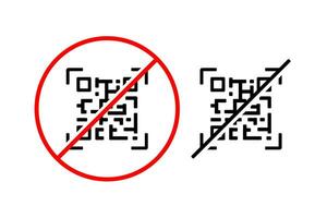 qr código prohibido. ilustración vector