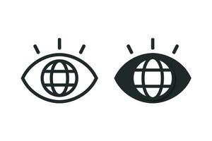 Global vision icon. Illustration vector