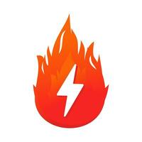 Lightning fire symbol. Illustration vector