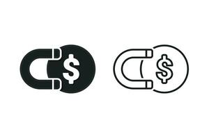 Magnet money icon. Illustration vector