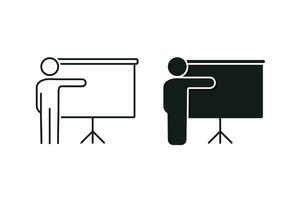 Lecture presentation icon. Illustration vector