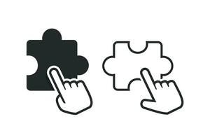 Click jigsaw icon. Illustration vector