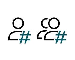 persona viral hashtag símbolo. ilustración vector