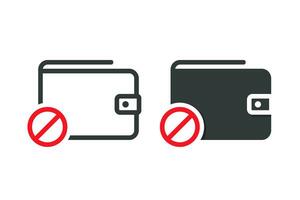 Wallet warning icon. Illustration vector