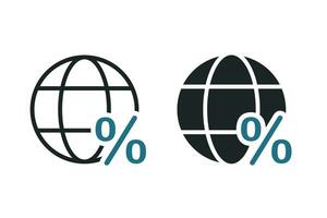 World with percentage. Illustration vector