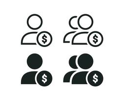 Person profile money icon. Illustration vector