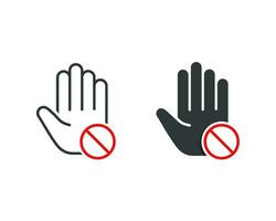 Hands blocked symbol. Illustration vector