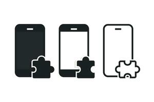 Mobile phone jigsaw icon. illustration vector