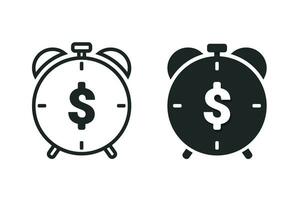 dinero hora símbolo. ilustración vector