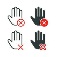 Hand delete icon. Illustration vector