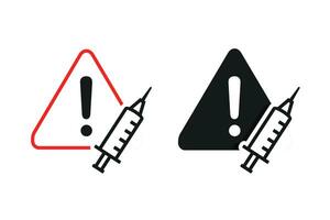 Warning about injections. Illustration vector