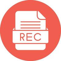 REC File Format Vector Icon