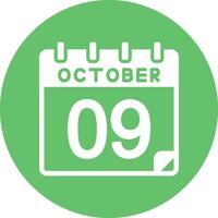 9 October Vector Icon