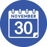 30 noviembre vector icono