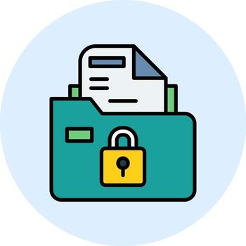 icono de vector de carpeta segura