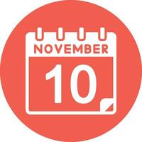 10 noviembre vector icono