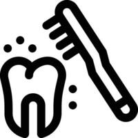 Cleaning Tooth with Brush Vector Icon