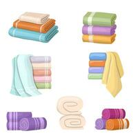 A set of hand towels, kitchen towels. Vector illustration.