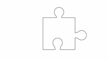 animation formes une puzzle pièce esquisser icône video