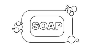 Animation forms a sketch icon for bath soap video