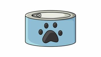 Animated icon forming canned cat food video