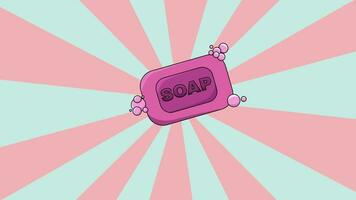 Animated bath soap icon with a rotating background video