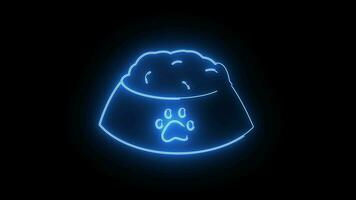 Animated cat food icon with neon saber effect video