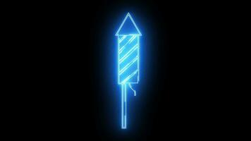 Animated firecracker icon with neon saber effect video