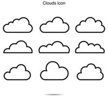 nubes icono, vector ilustración