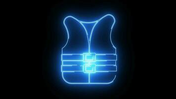 Animated life jacket icon with neon saber effect video