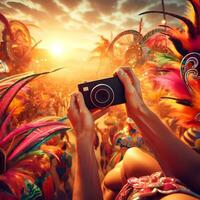 Rio de Janeiro Carnival, A Burst of Vibrant Energy and Culture. AI Generated photo