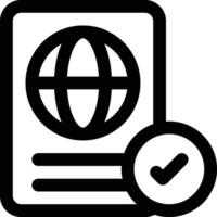 pasaporte aprobado vector icono