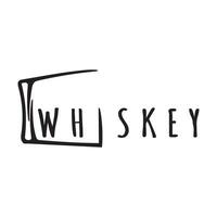Vintage premium whiskey logo label with glass or beer. for drinks, bars, clubs, cafes, companies. vector