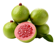portrait of refreshing guava fruit, isolated on transparent background, generative ai png