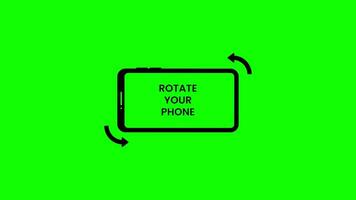Rotate your phone icon animation with green screen for video editing