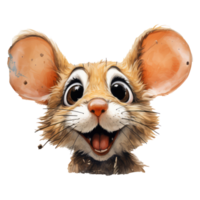 Souris regards surpris avec gros yeux ai généré png