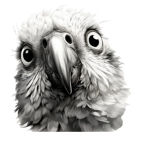Canaries Grey looks surprised with big eyes . AI Generated png