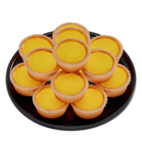 Lunar New Year Dessert 3D Clip Art, Egg Tart On a Transparent backgound png